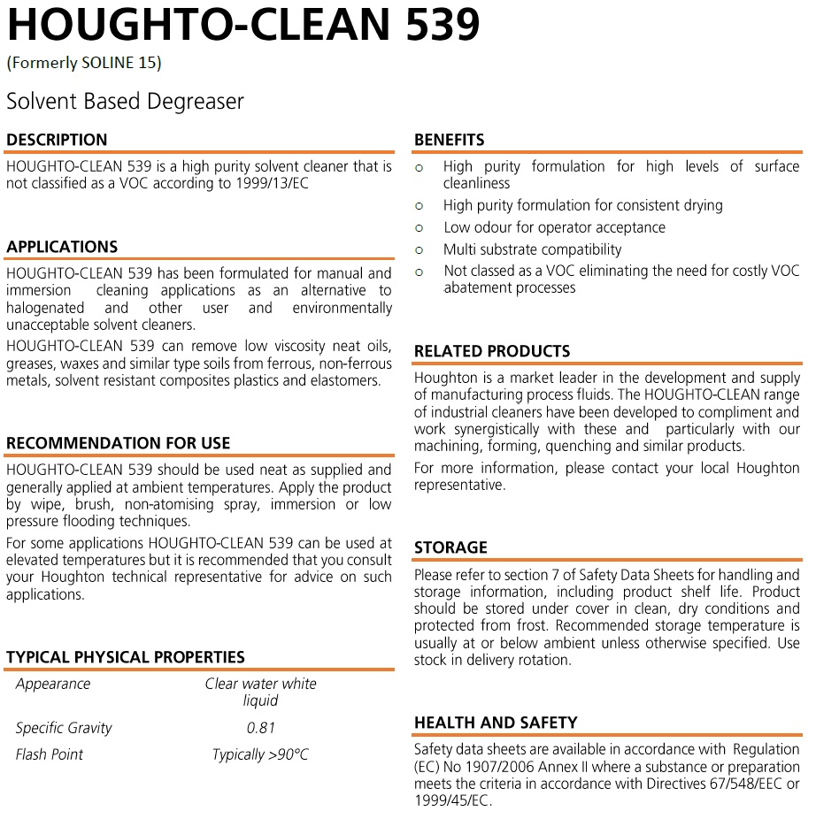 HOUGHTO-CLEAN 539